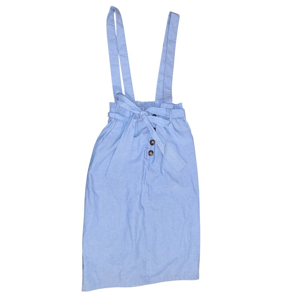 Brickyard Buffalo Light Blue Knee-Length Suspender  Dress NEW!
